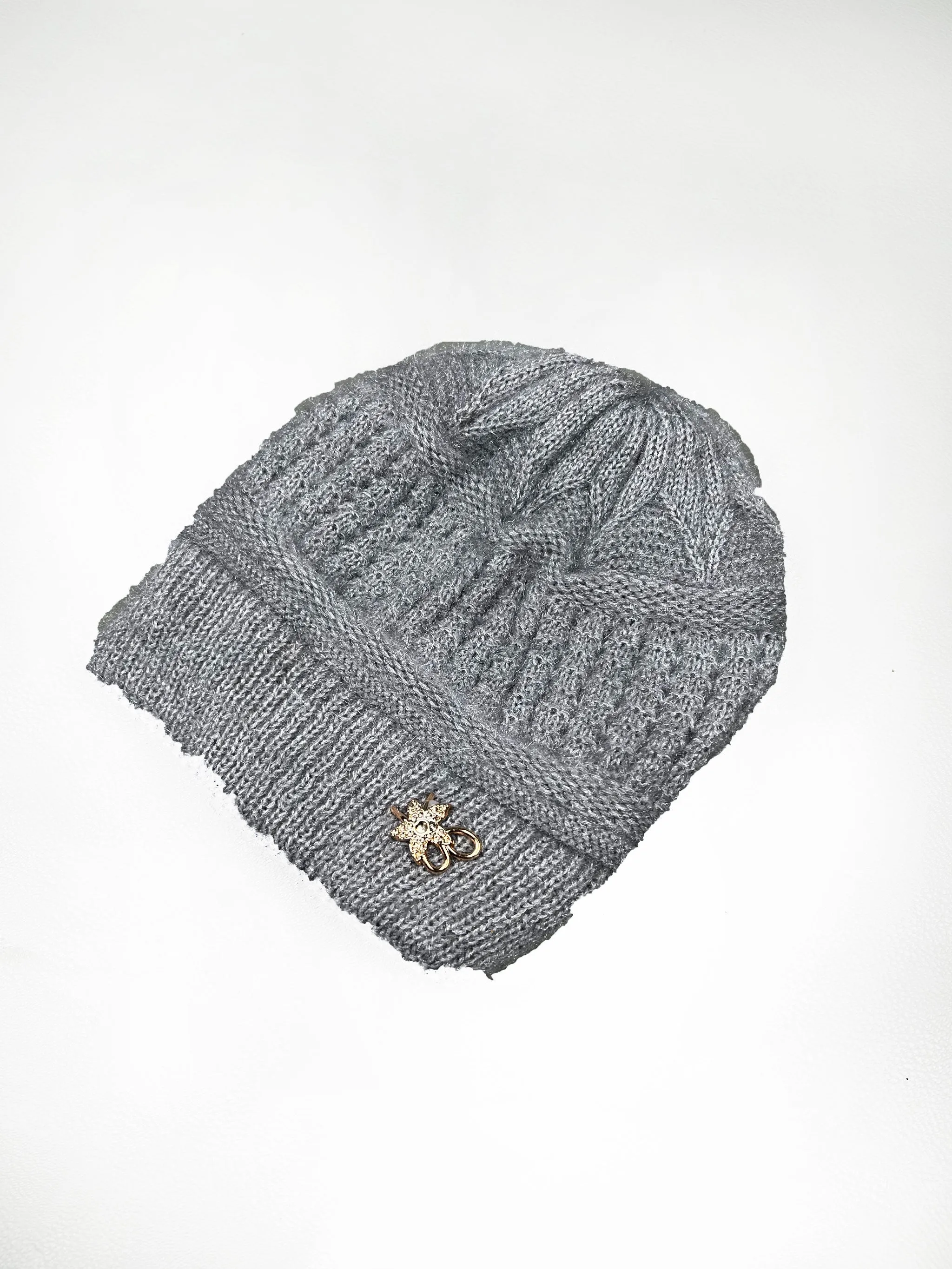 Light Grey Beanie Winter Cap For Women's/Girls WWC11