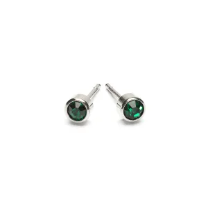 May Birthstone Stainless Steel Earrings