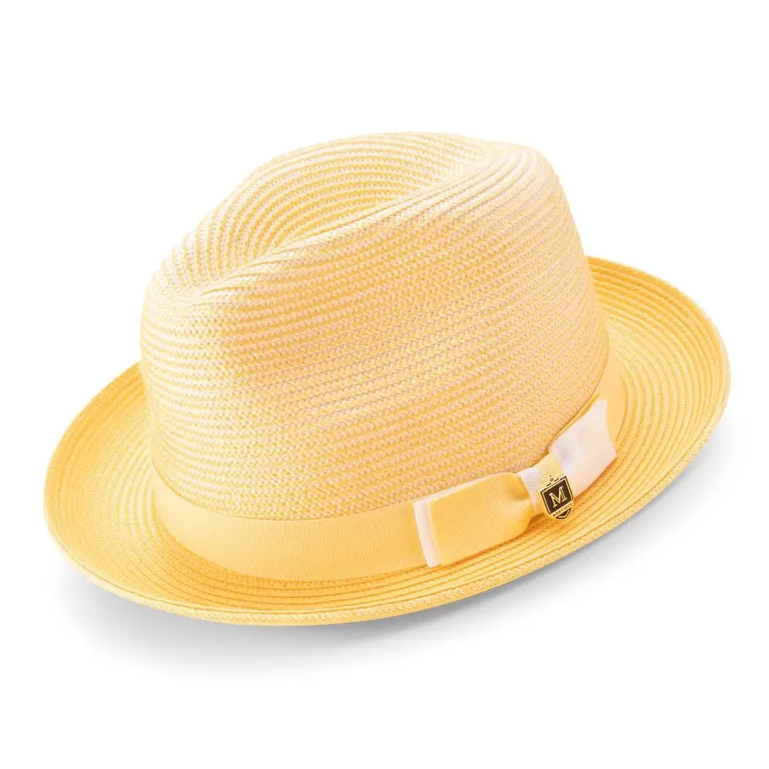 Montique Landon Two-Toned Polybraid Straw Fedora