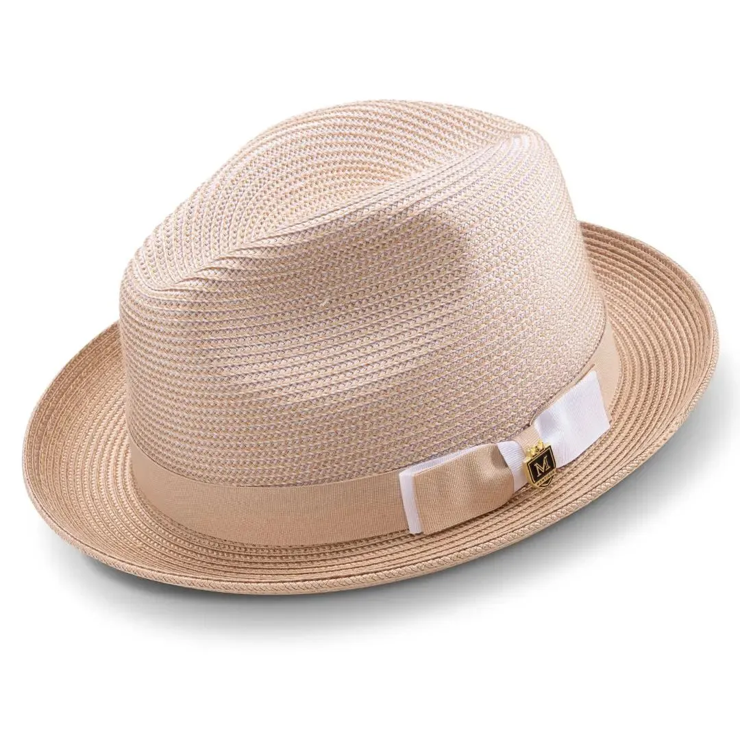 Montique Landon Two-Toned Polybraid Straw Fedora