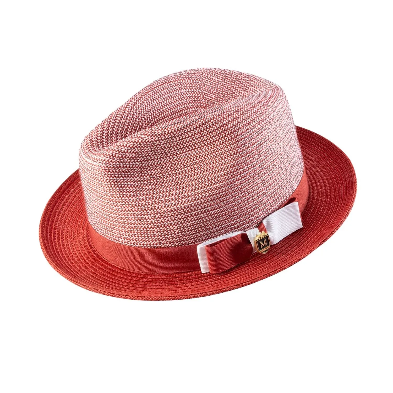 Montique Landon Two-Toned Polybraid Straw Fedora