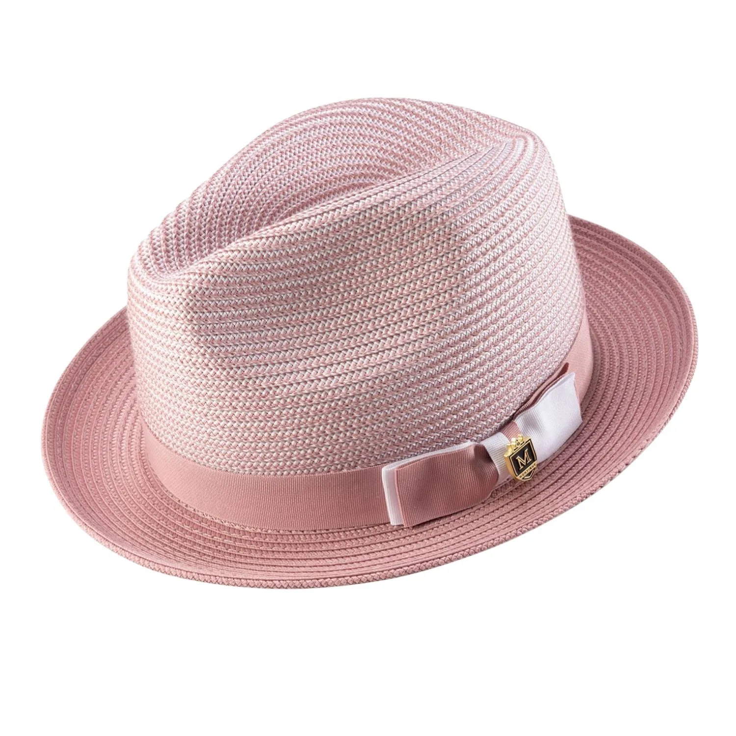 Montique Landon Two-Toned Polybraid Straw Fedora