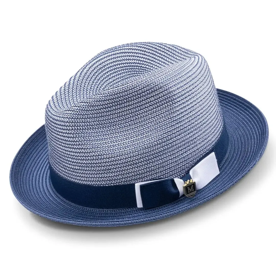 Montique Landon Two-Toned Polybraid Straw Fedora