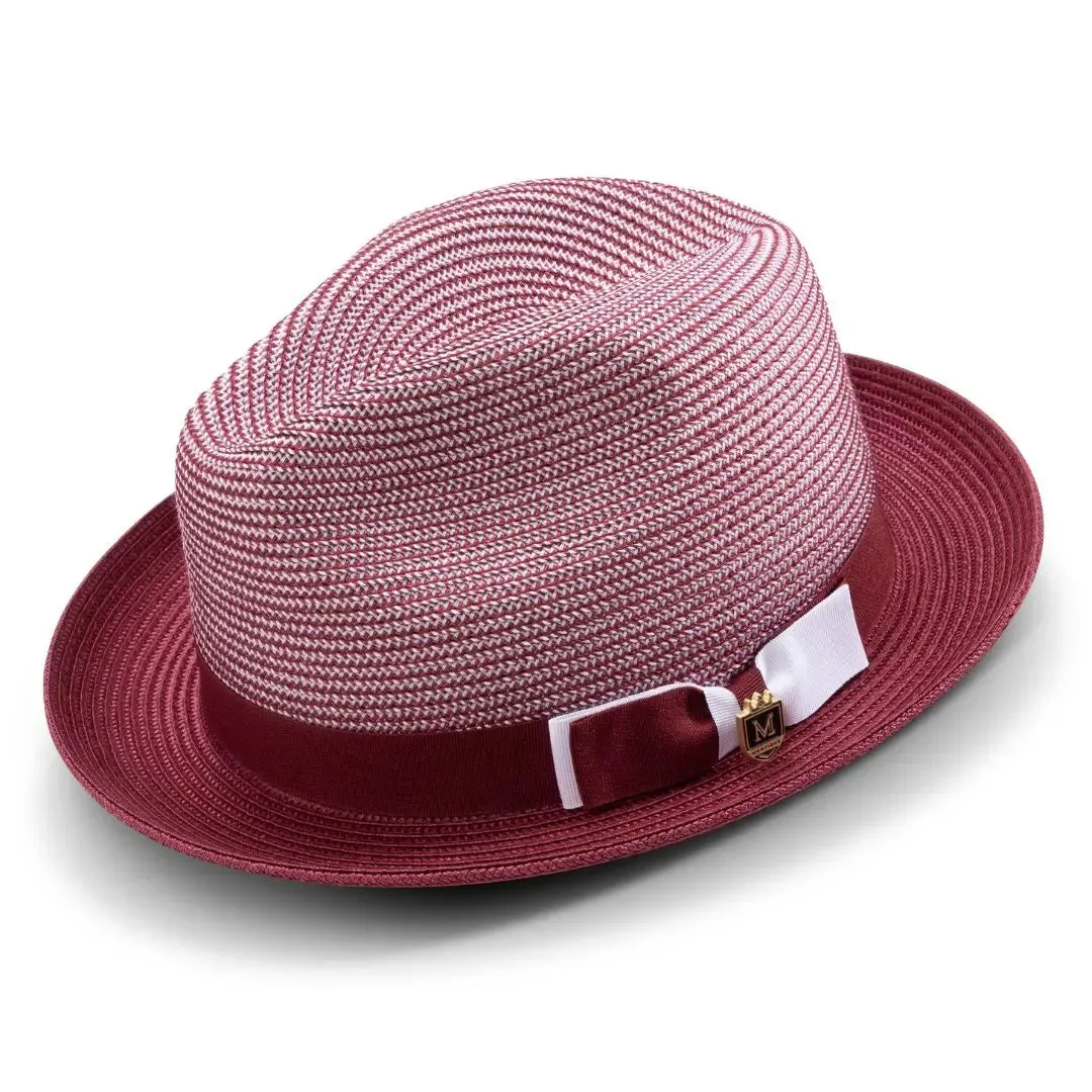 Montique Landon Two-Toned Polybraid Straw Fedora