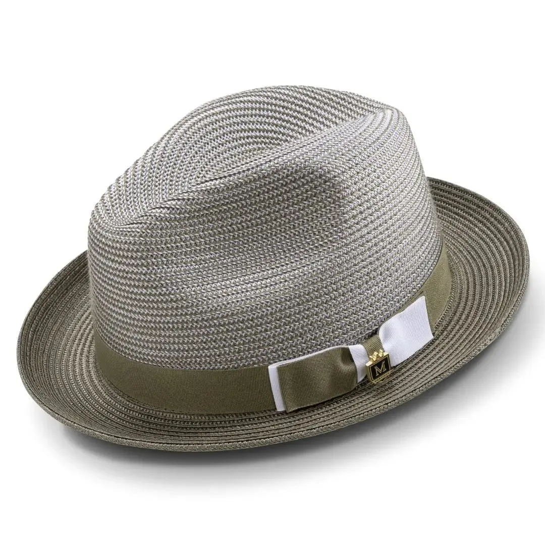 Montique Landon Two-Toned Polybraid Straw Fedora