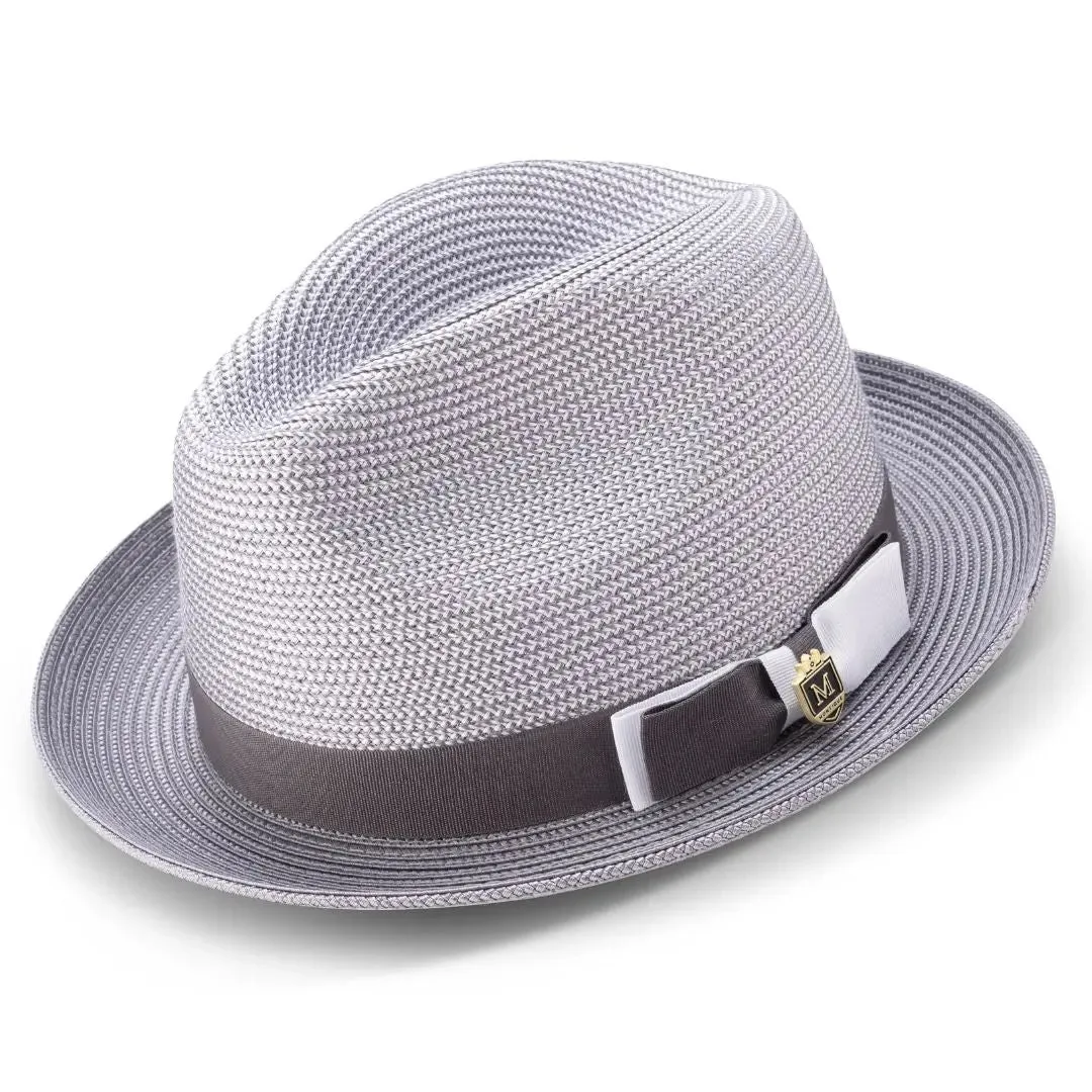 Montique Landon Two-Toned Polybraid Straw Fedora