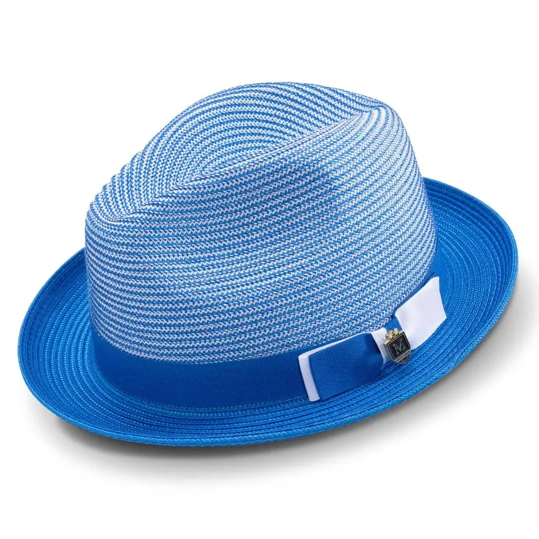 Montique Landon Two-Toned Polybraid Straw Fedora