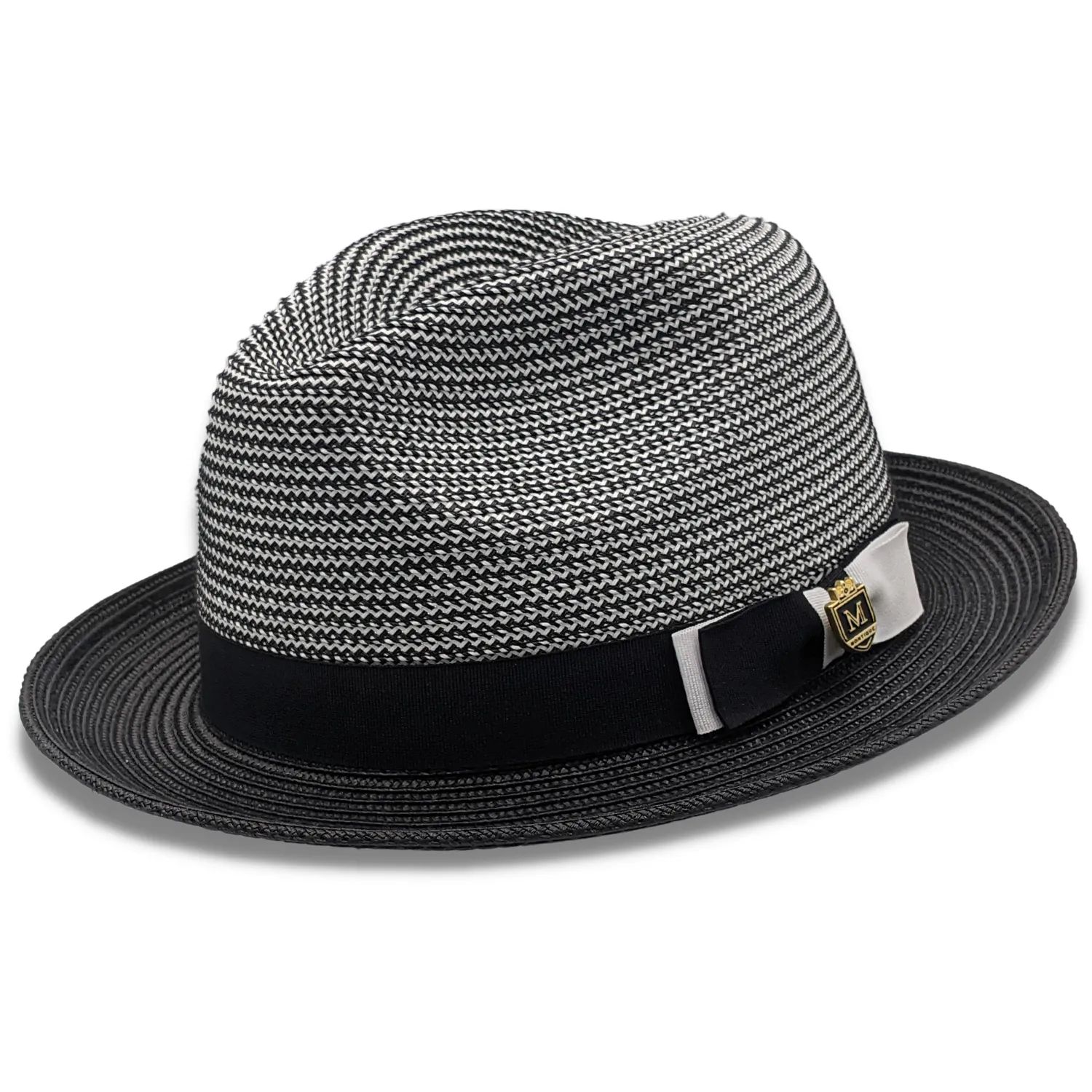 Montique Landon Two-Toned Polybraid Straw Fedora