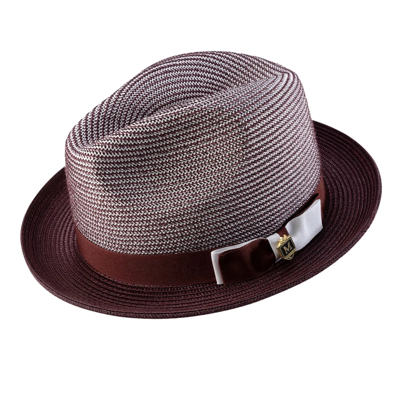 Montique Landon Two-Toned Polybraid Straw Fedora