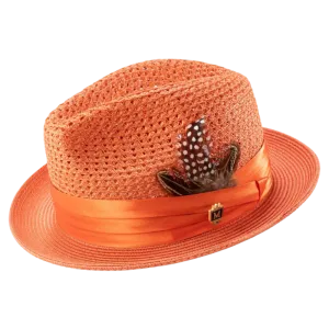 Montique Orange Men's Summer Straw Hats Style H-34