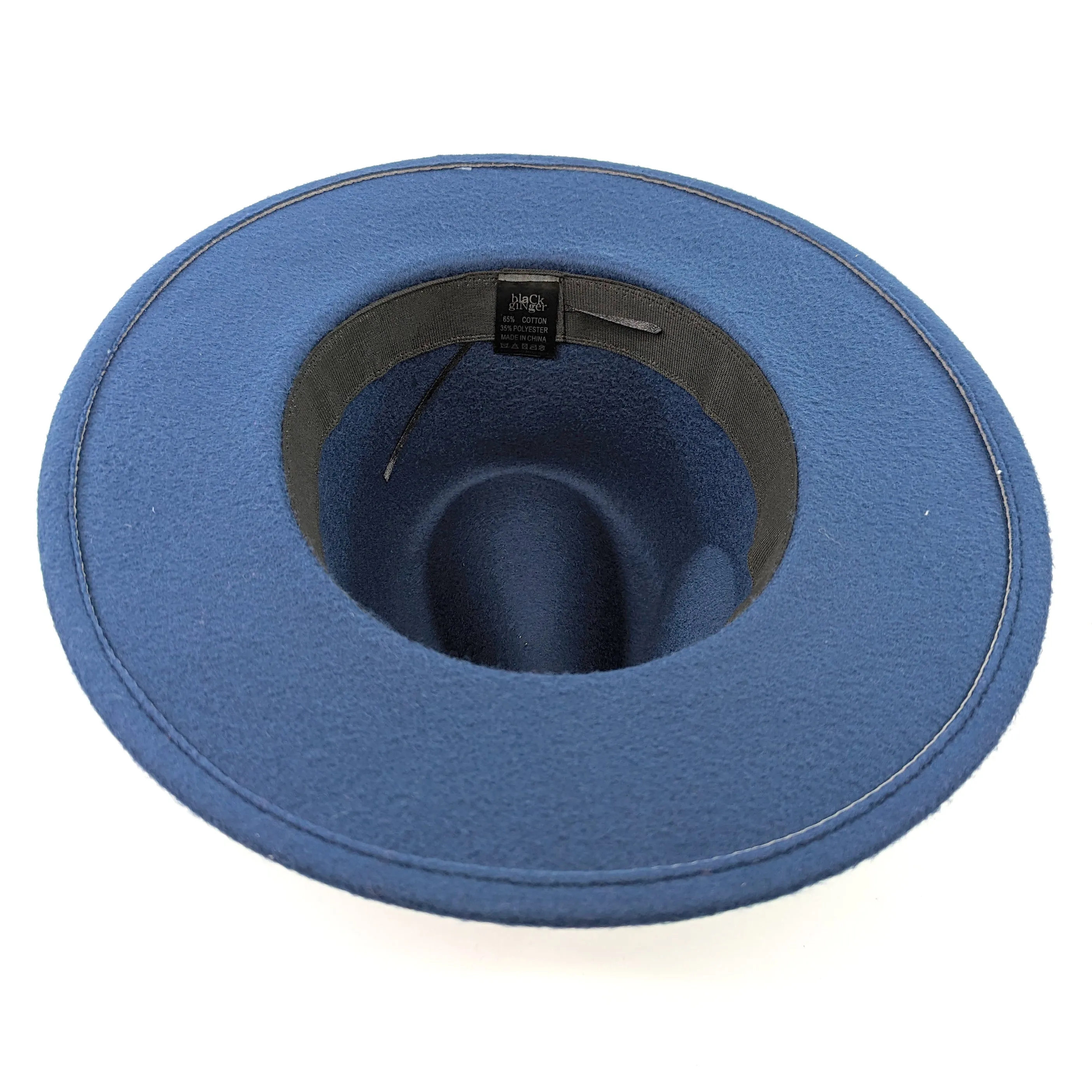 Navy Blue Fedora Hat - Royal Blue Band