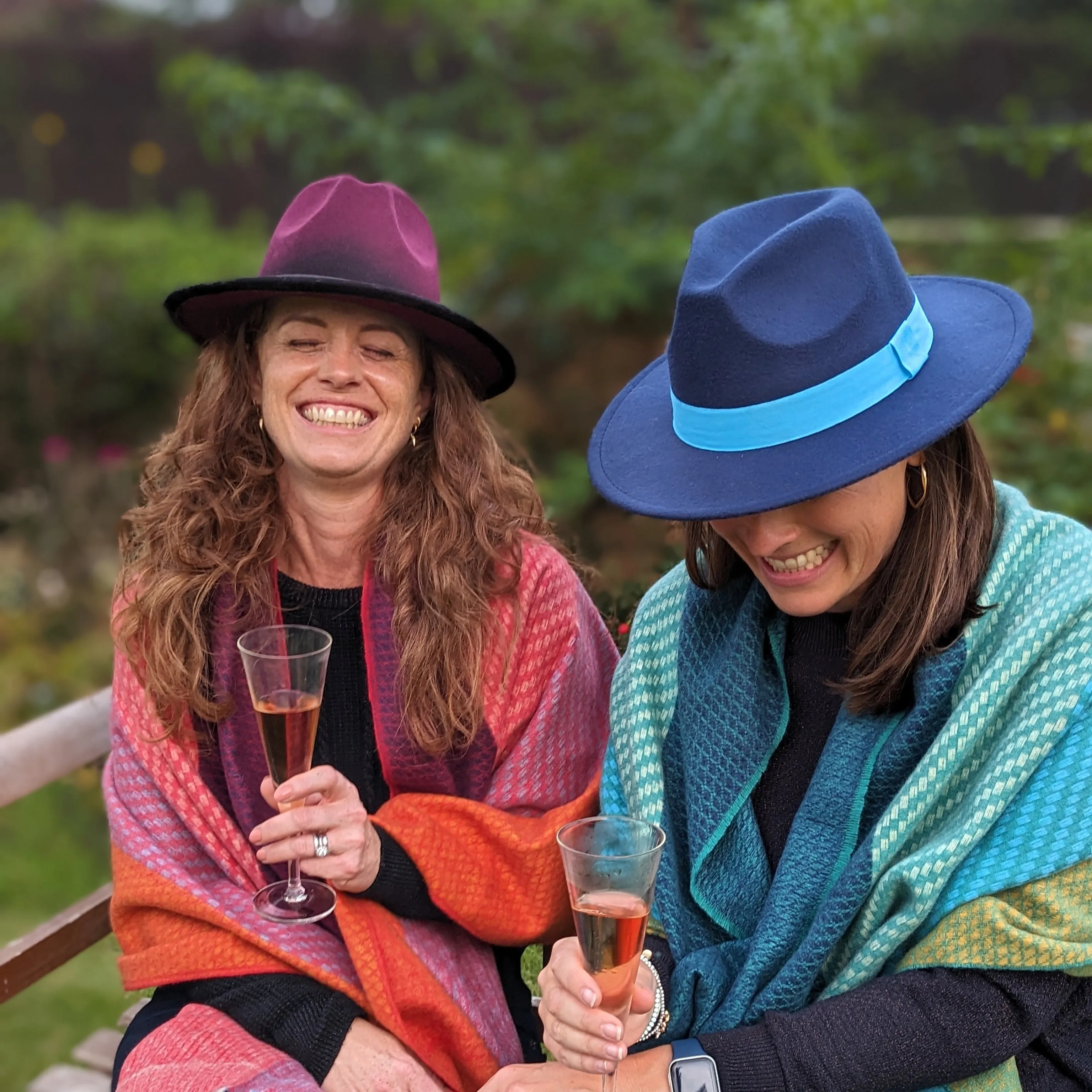 Navy Blue Fedora Hat - Royal Blue Band