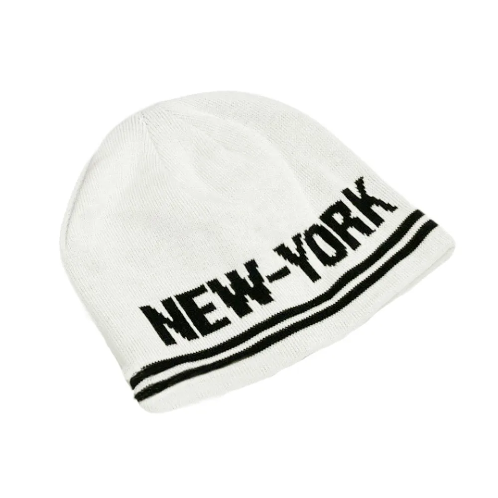 New York Ribbed Knit Beanie Hat Watch Cap Slouchy Skull Cap YZ50216