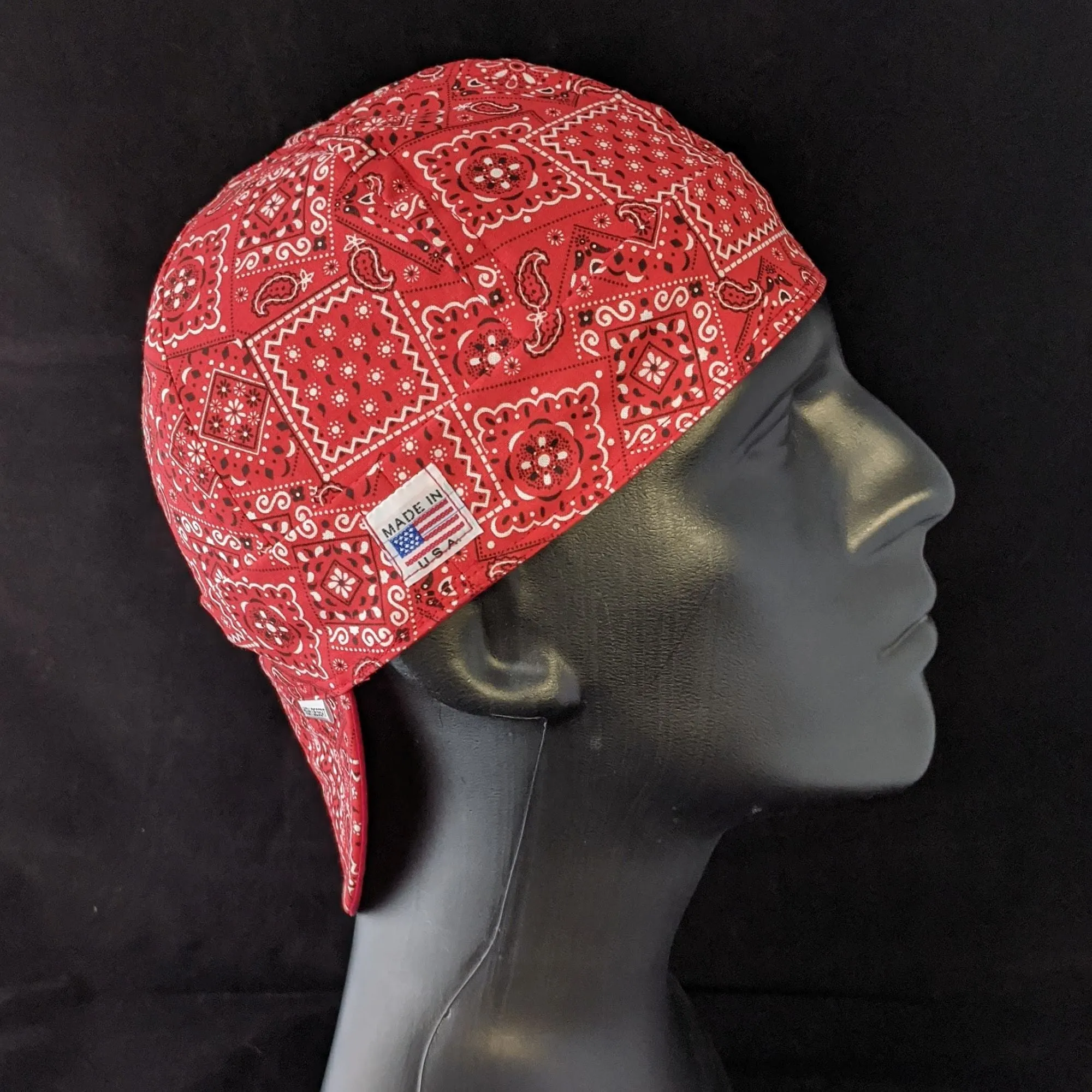 Red Bandanna Welding  Cap