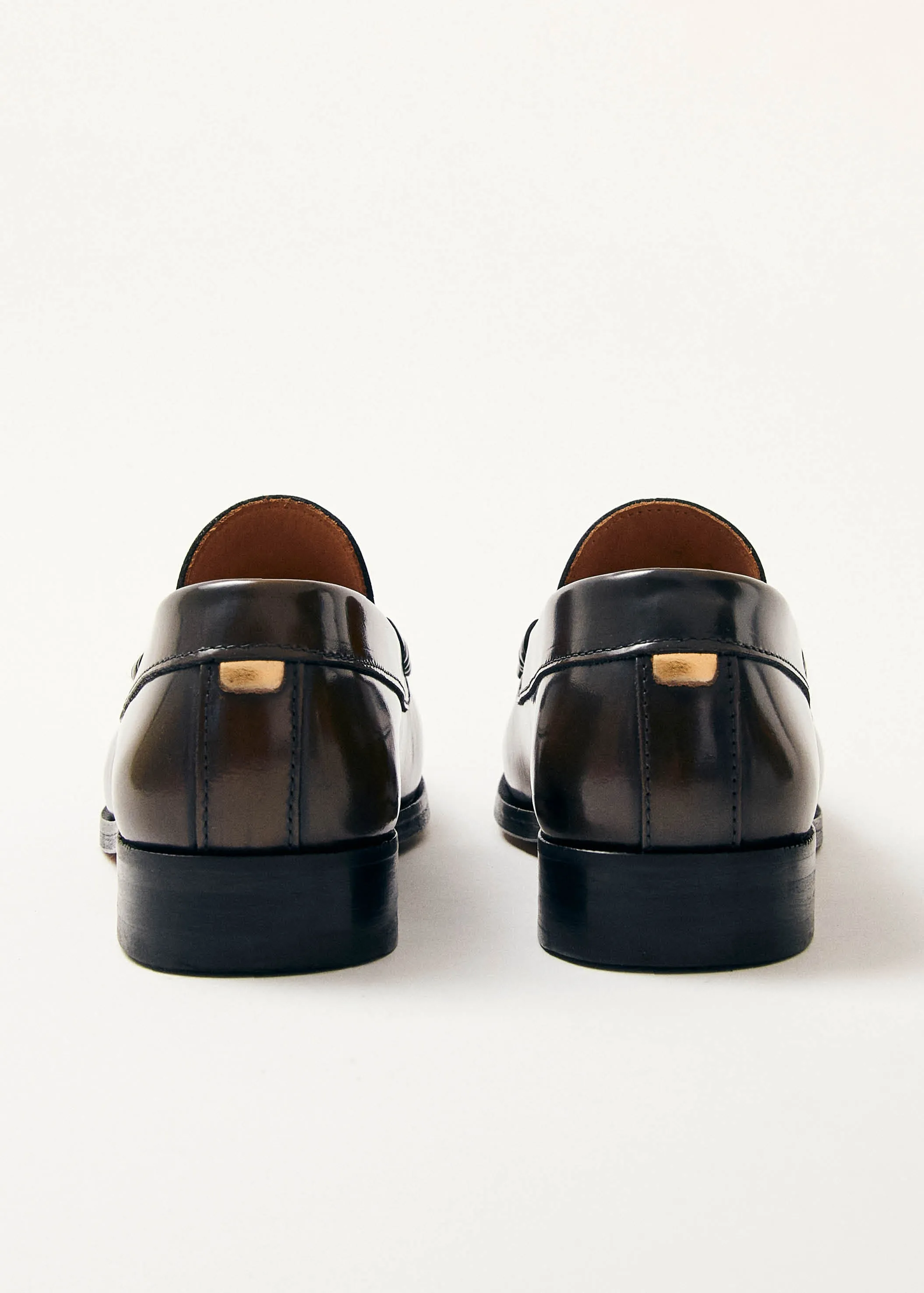 Rivet Brushed Coffee Brown Leather Loafers