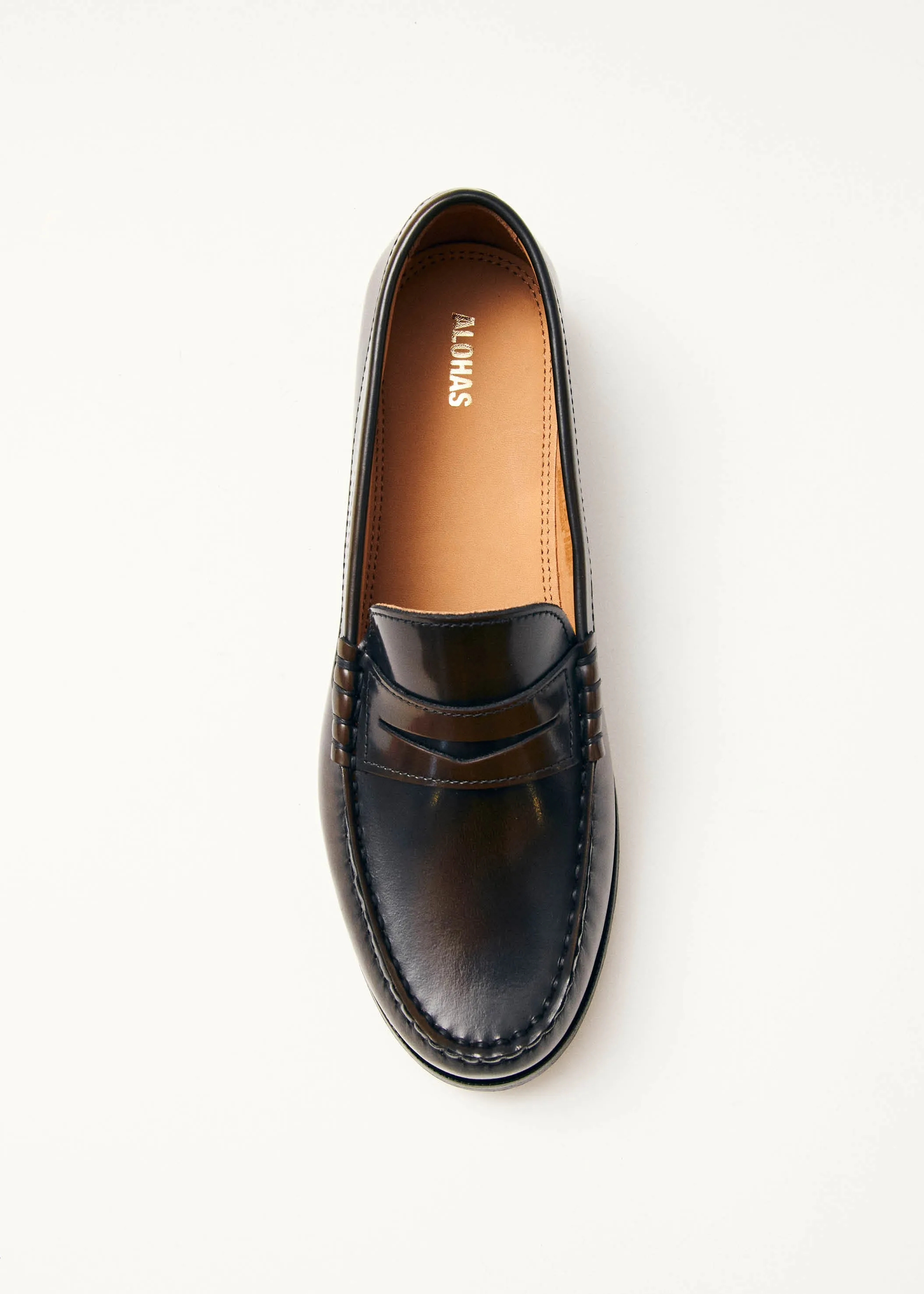 Rivet Brushed Coffee Brown Leather Loafers