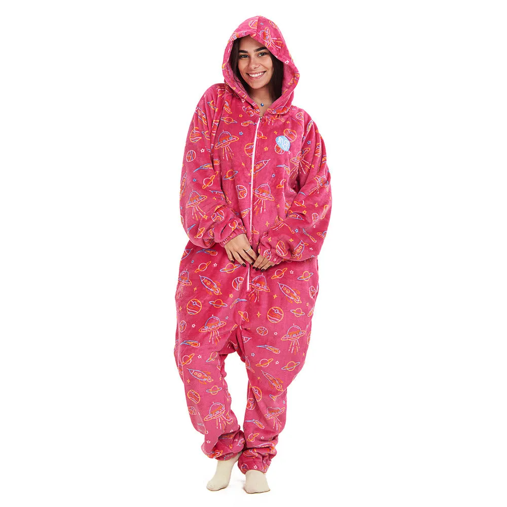 Snuggs Blanket Onesie Fuchsia Space