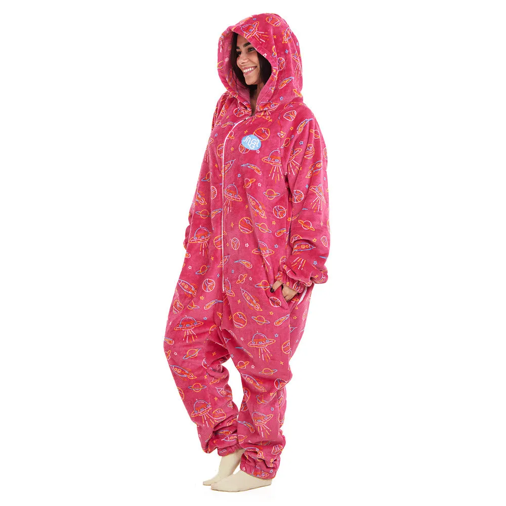 Snuggs Blanket Onesie Fuchsia Space