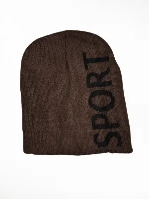 Sport Dark Brown Beanie Winter Cap For Men BWC22