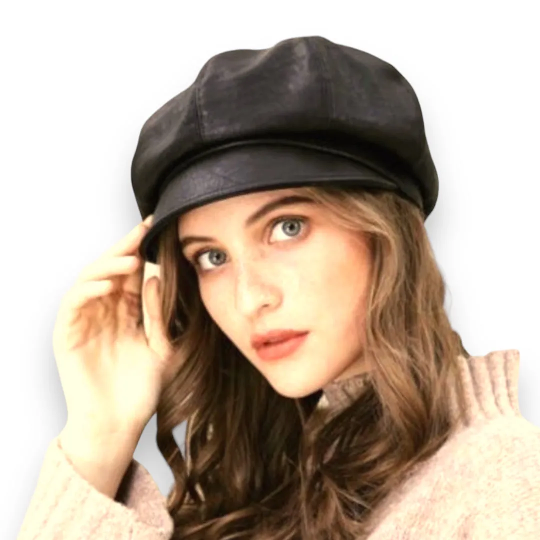 Stylish Fall Leather Newsboy Hats