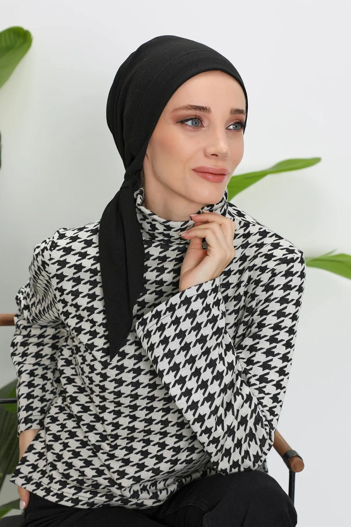 Stylish Ribbed Instant Turban Bonnet for Women, Stretchable Polyviscose Hijab Turban Bonnet, Easy Wear Instant Turban Bandana,B-45RB