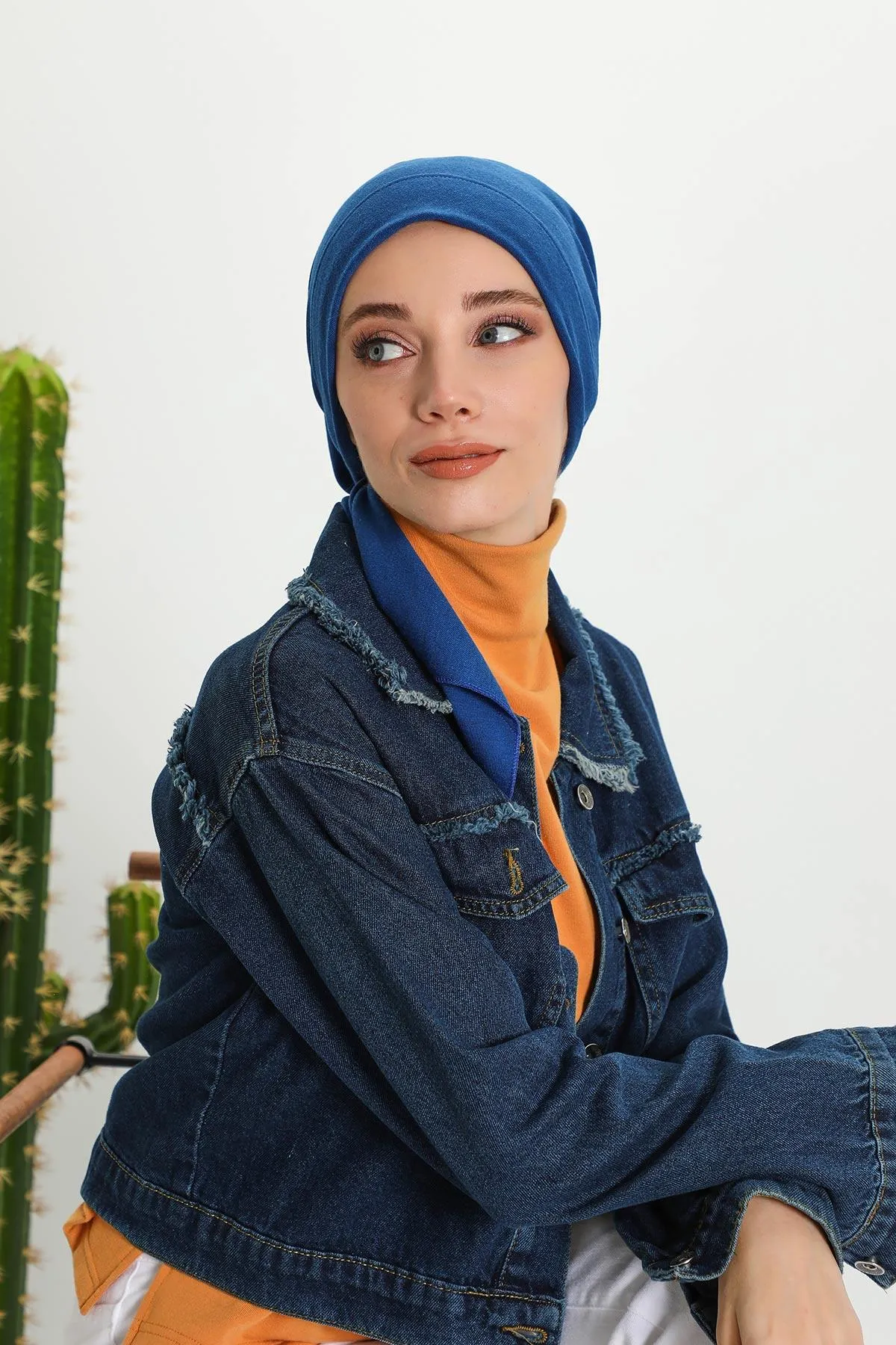 Stylish Ribbed Instant Turban Bonnet for Women, Stretchable Polyviscose Hijab Turban Bonnet, Easy Wear Instant Turban Bandana,B-45RB