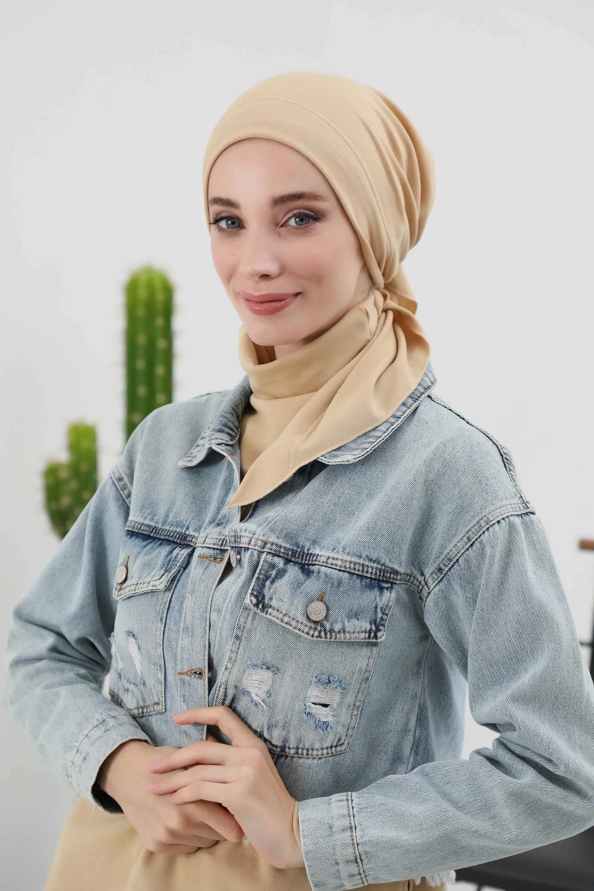 Stylish Ribbed Instant Turban Bonnet for Women, Stretchable Polyviscose Hijab Turban Bonnet, Easy Wear Instant Turban Bandana,B-45RB