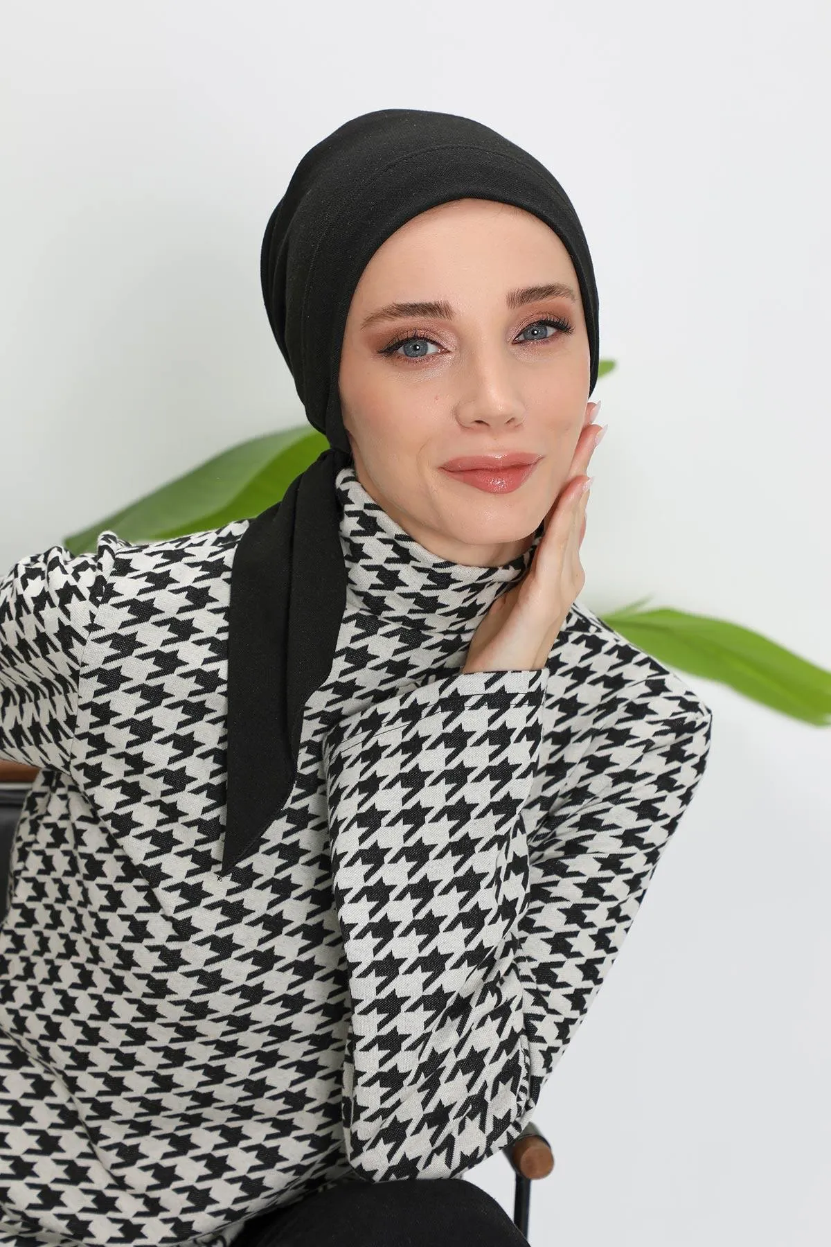 Stylish Ribbed Instant Turban Bonnet for Women, Stretchable Polyviscose Hijab Turban Bonnet, Easy Wear Instant Turban Bandana,B-45RB