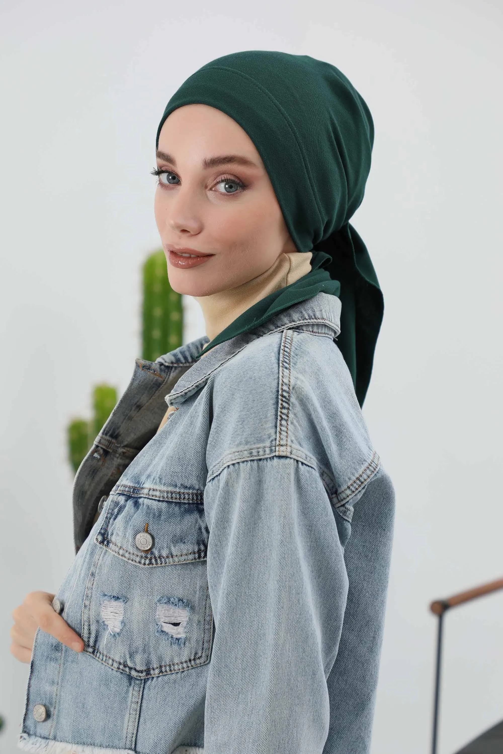 Stylish Ribbed Instant Turban Bonnet for Women, Stretchable Polyviscose Hijab Turban Bonnet, Easy Wear Instant Turban Bandana,B-45RB