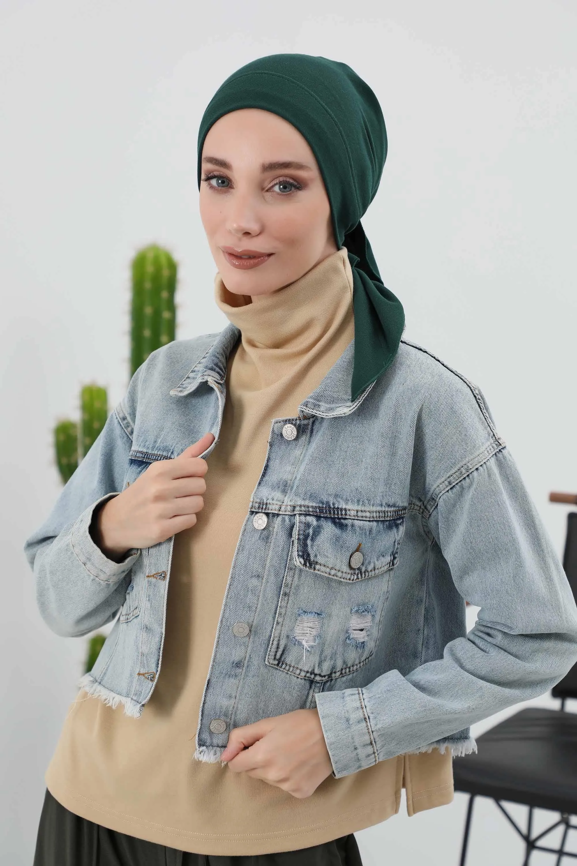 Stylish Ribbed Instant Turban Bonnet for Women, Stretchable Polyviscose Hijab Turban Bonnet, Easy Wear Instant Turban Bandana,B-45RB