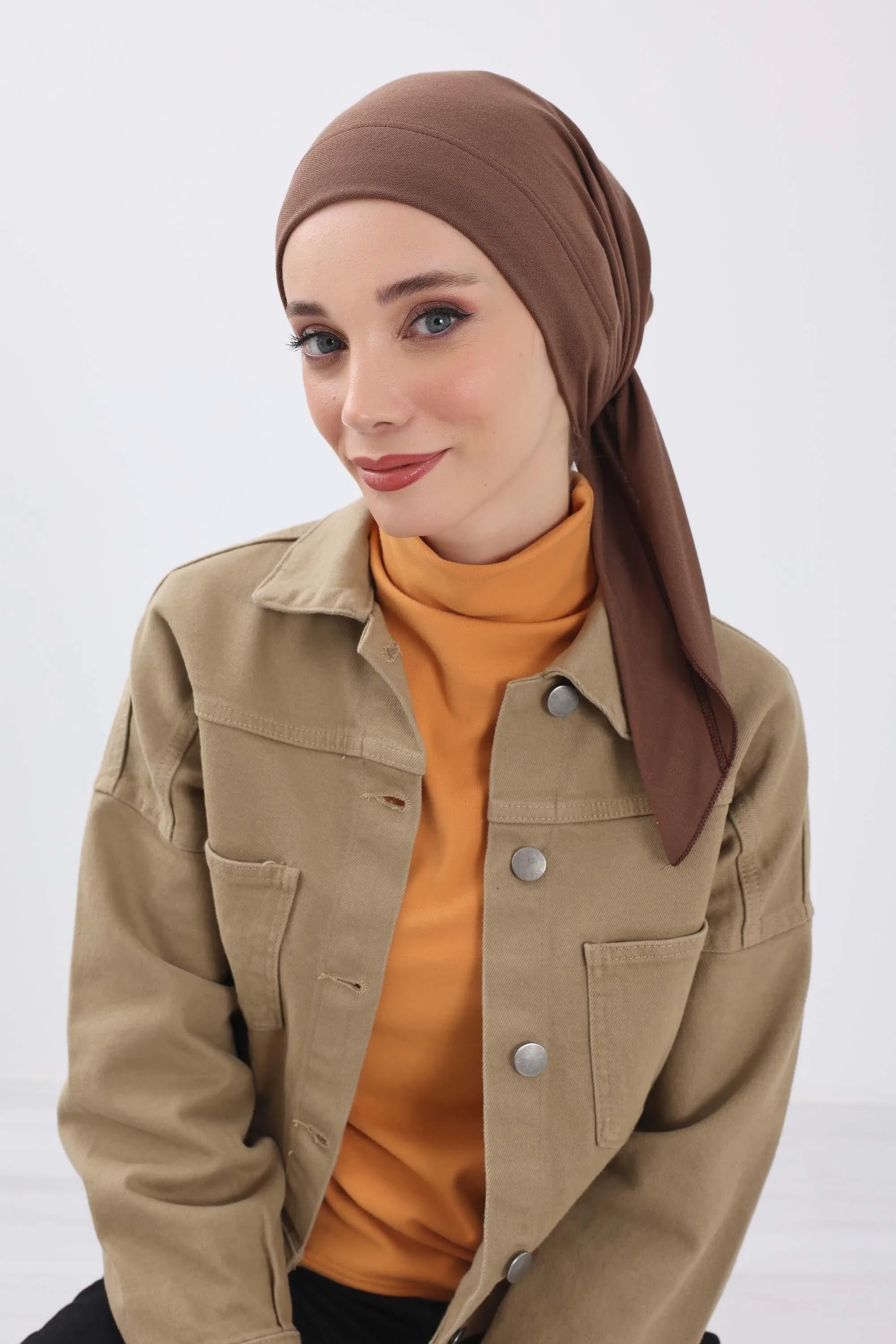 Stylish Ribbed Instant Turban Bonnet for Women, Stretchable Polyviscose Hijab Turban Bonnet, Easy Wear Instant Turban Bandana,B-45RB