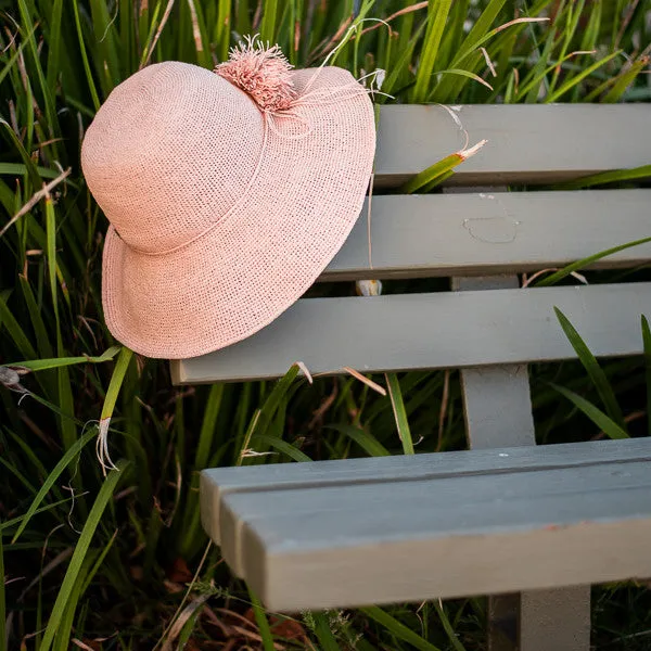 Sun 'N' Sand - Asher Raffia Wide Brim Crocheted Cloche Hat with Raffia Flower