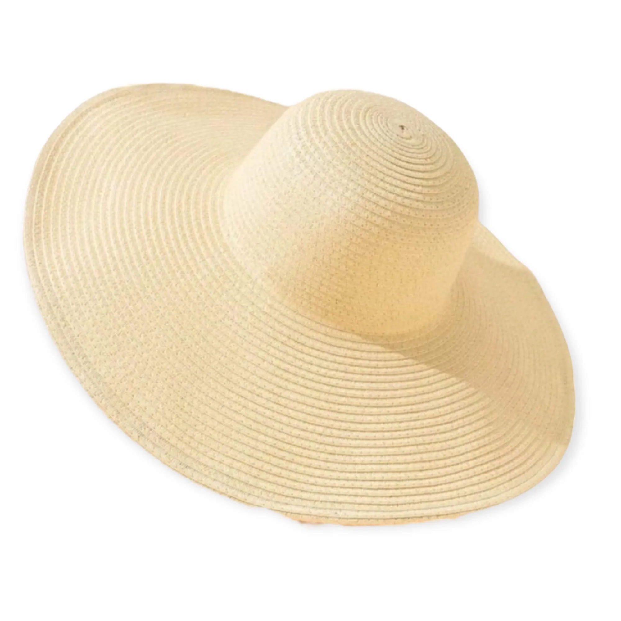 Tan Wide Brim Straw Panama Hat