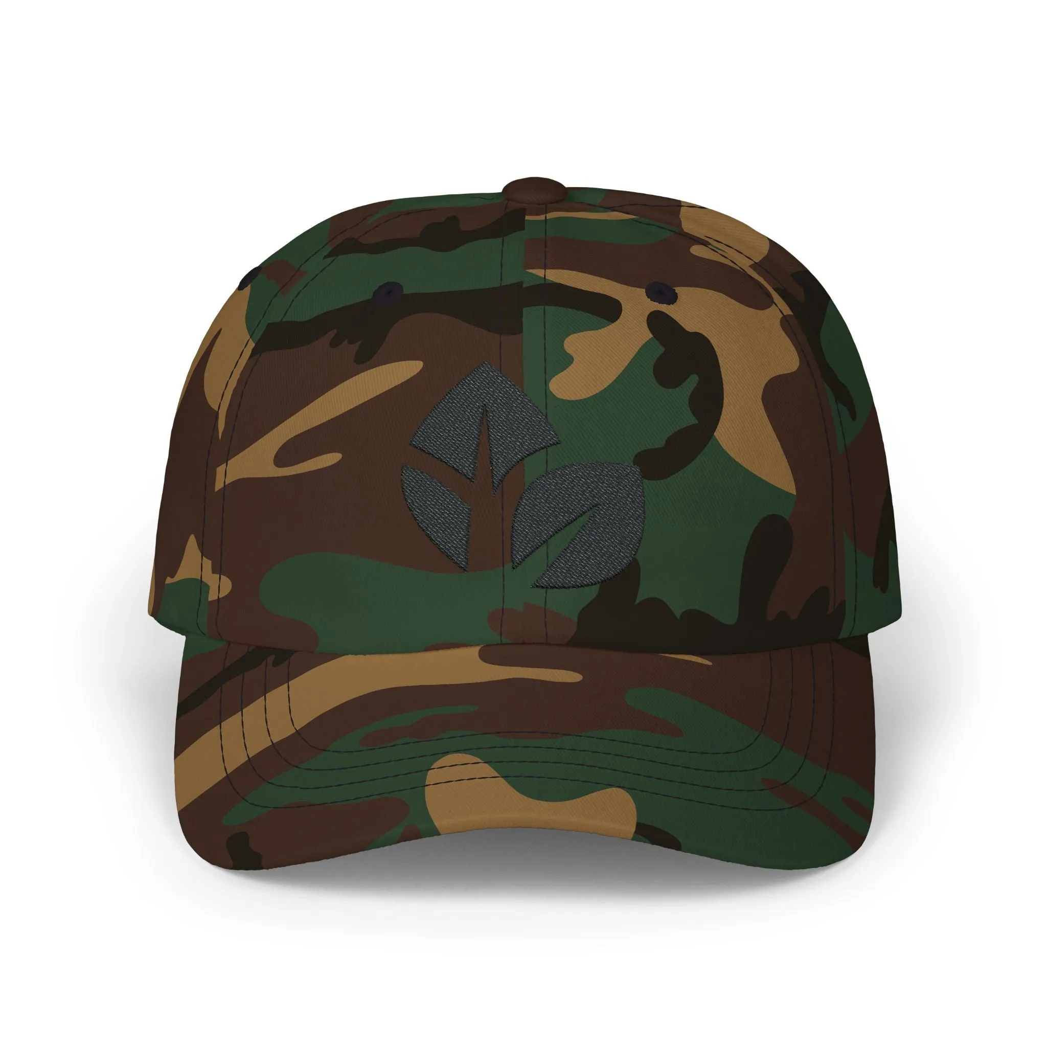 Thrive Leaves Black Embroidery Cap