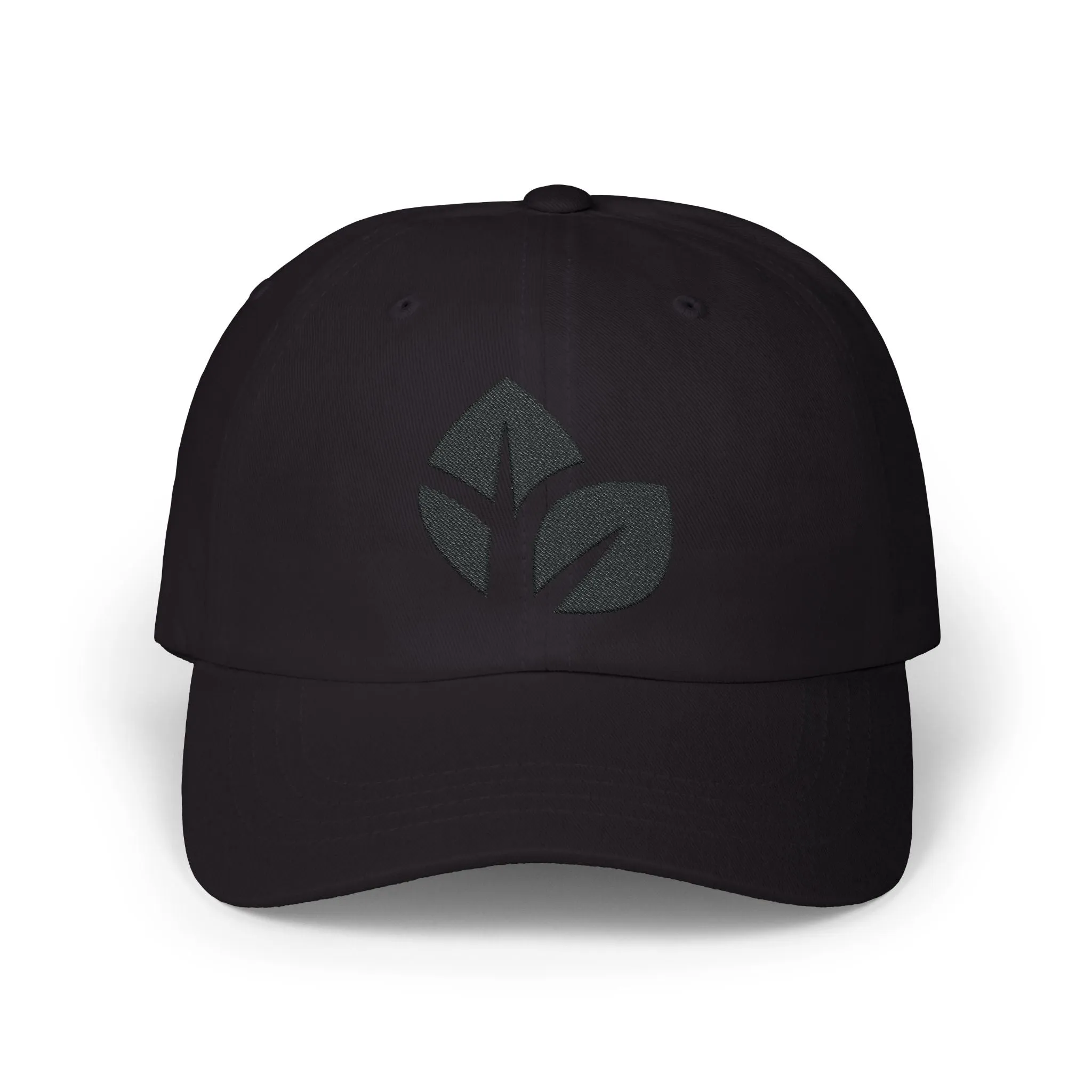 Thrive Leaves Black Embroidery Cap