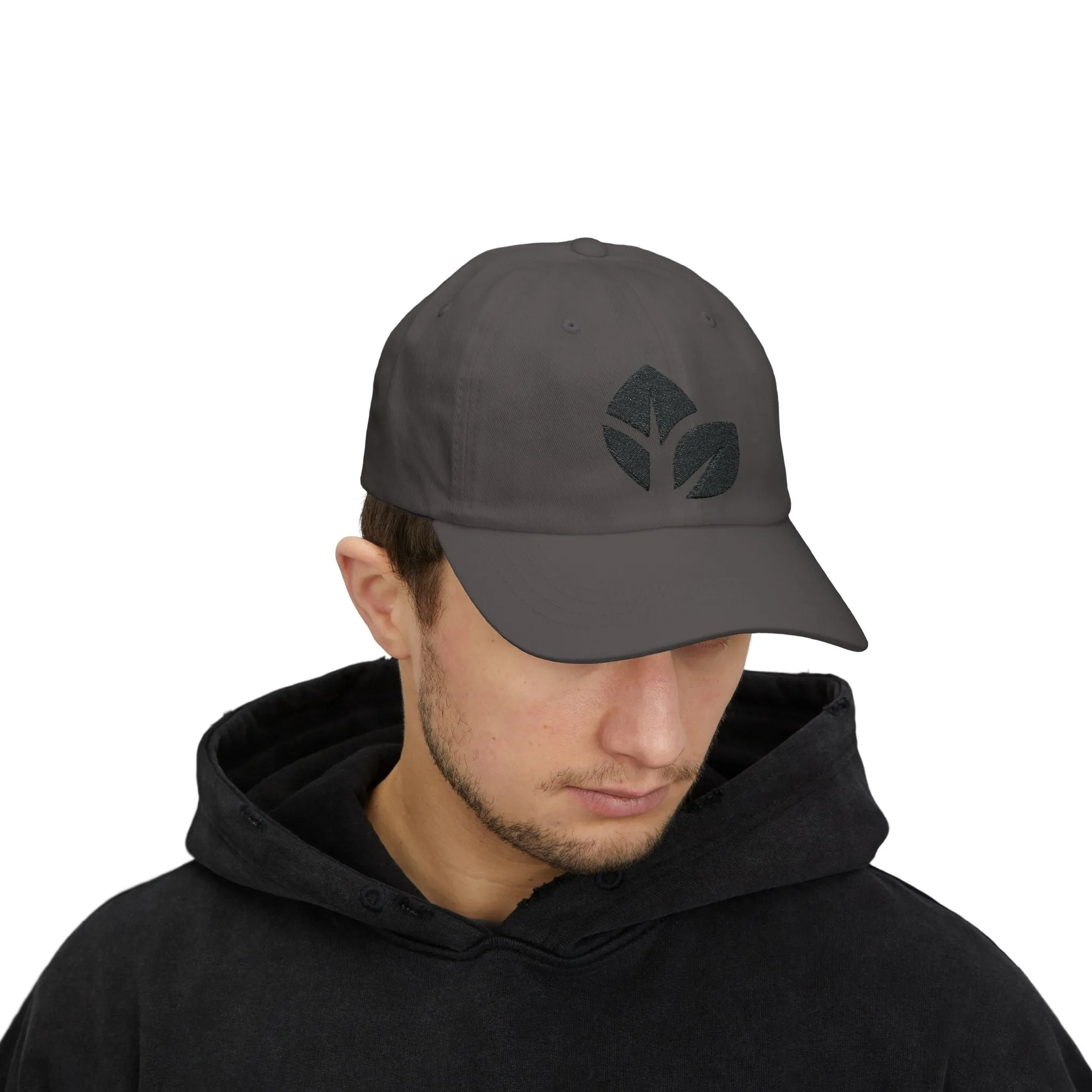 Thrive Leaves Black Embroidery Cap