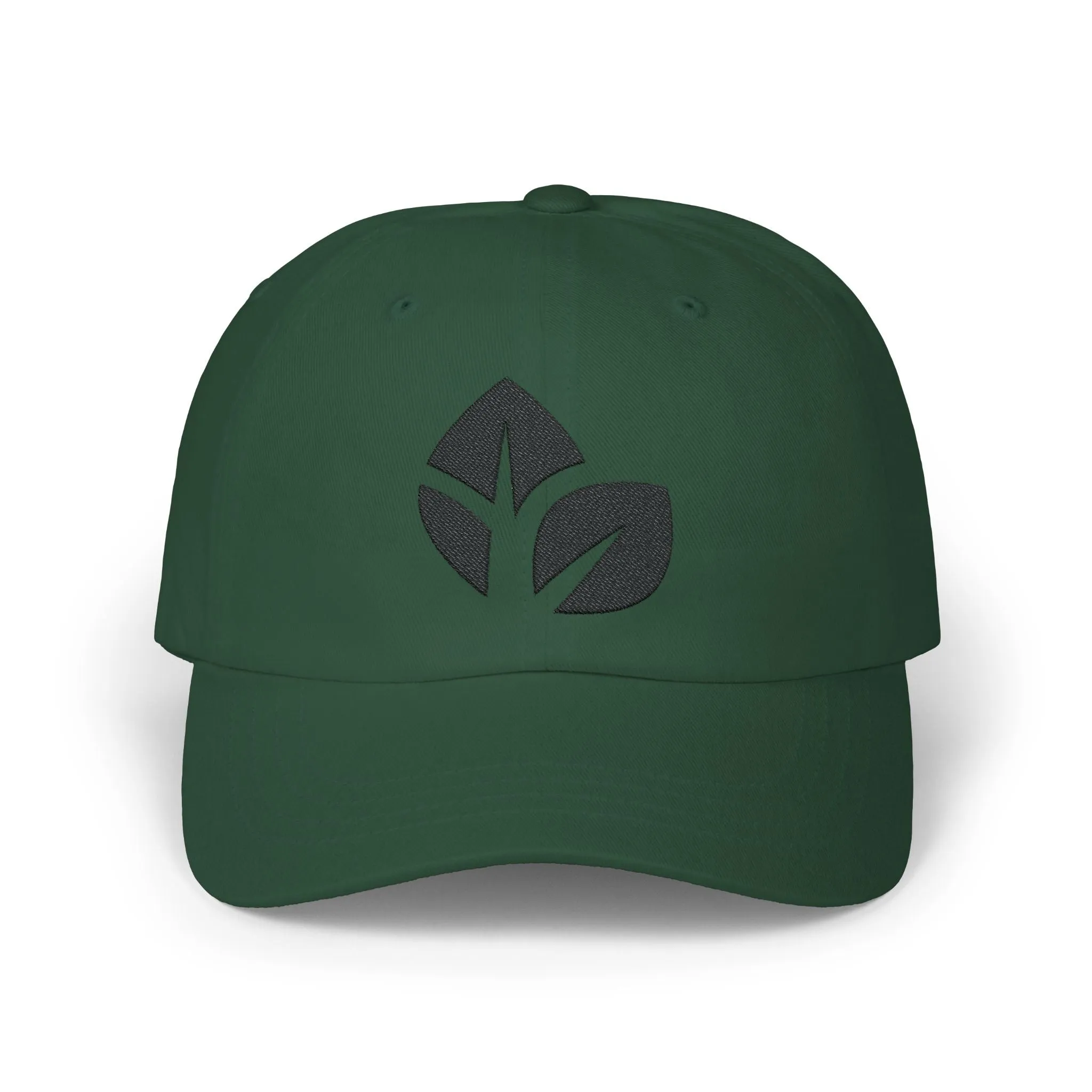 Thrive Leaves Black Embroidery Cap