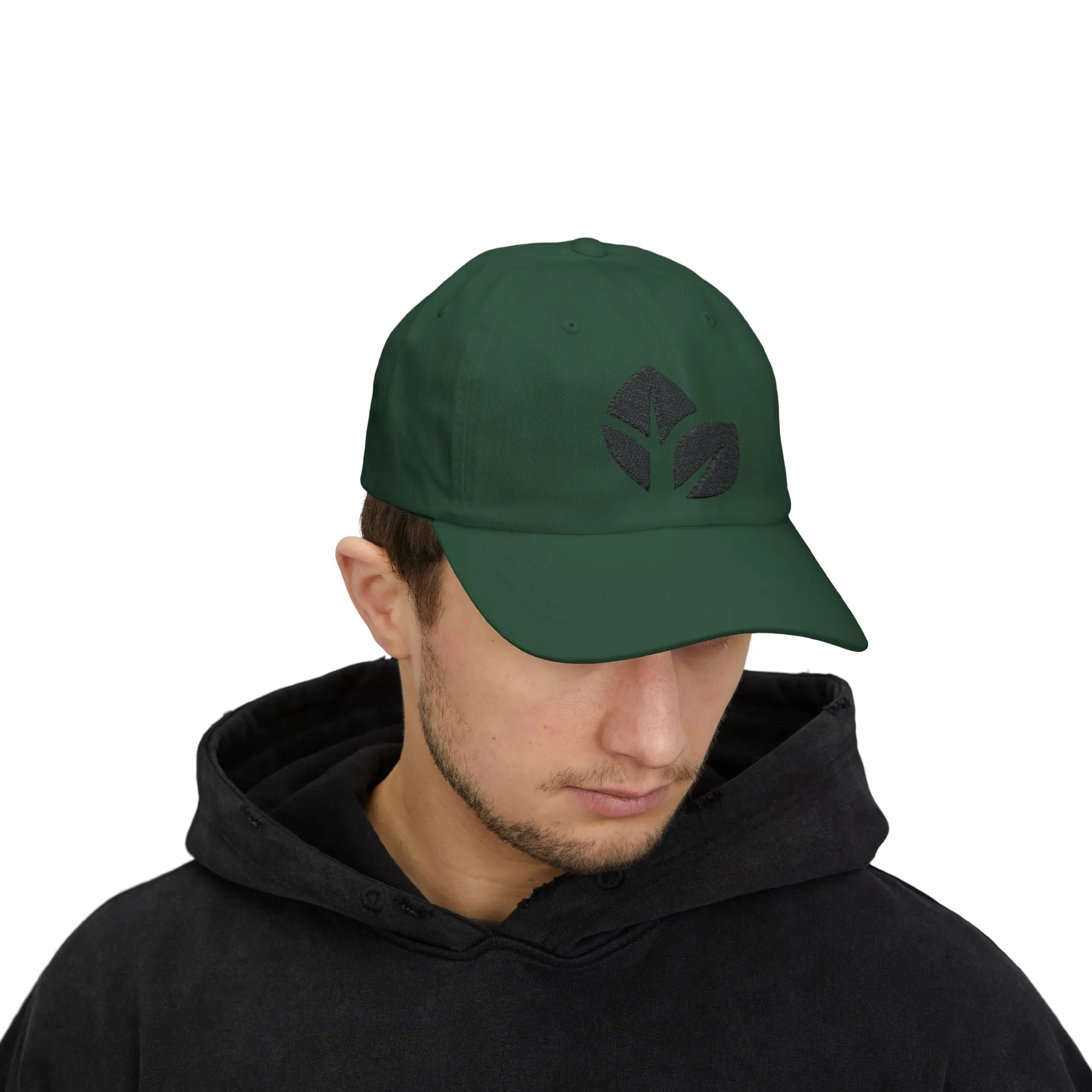 Thrive Leaves Black Embroidery Cap