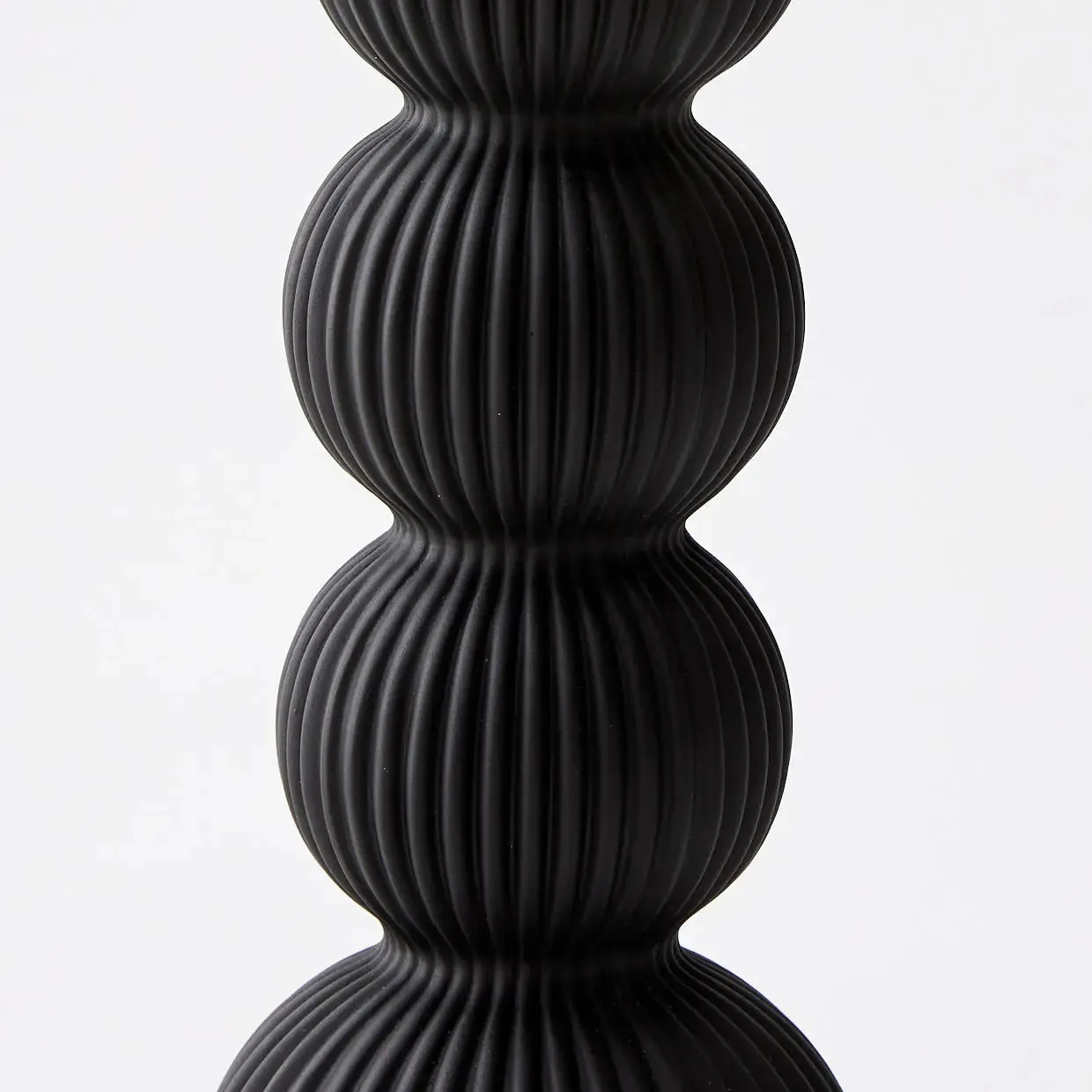 Tower Ceramic Taper Candle Holder Black