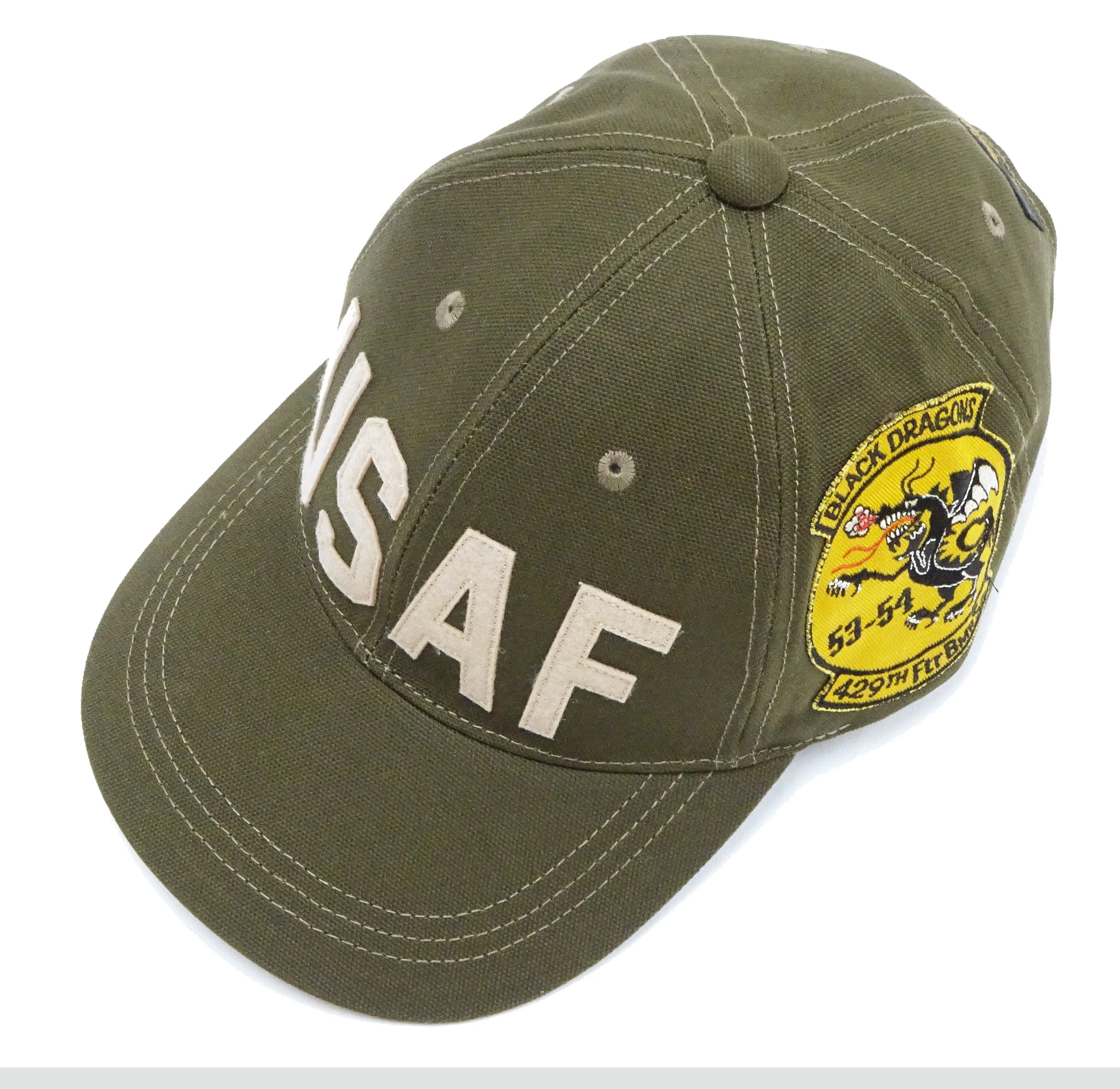 TOYS McCOY Cap Men's Casual USAF Military Patch Custom Cotton Oxford No-Mesh Baseball Cap TMA2412 Olive