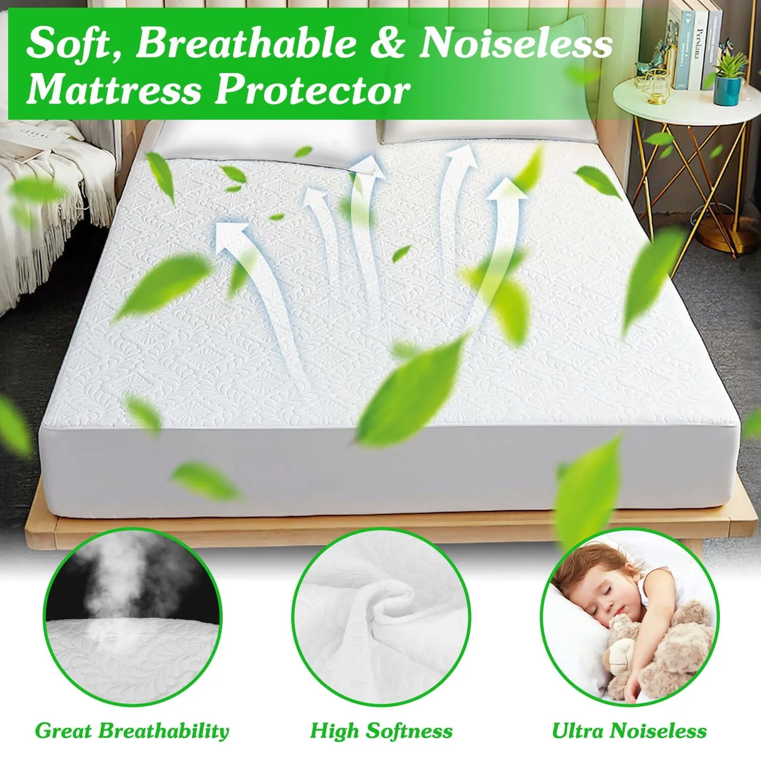 Waterproof Breathable Soft Cotton Mattress Protector