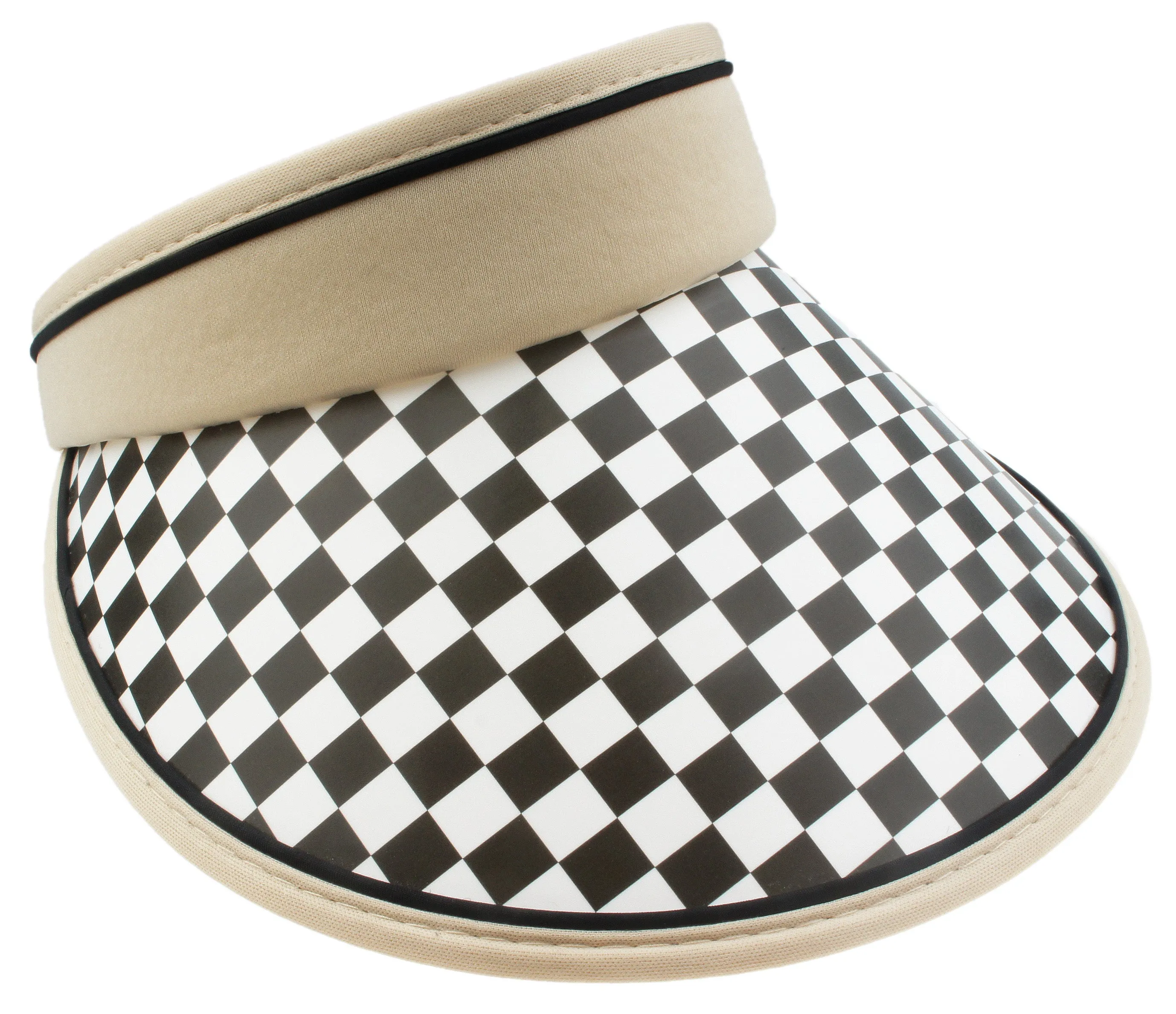 Women's Checkerboard Brim Sun Hats Golf Visor