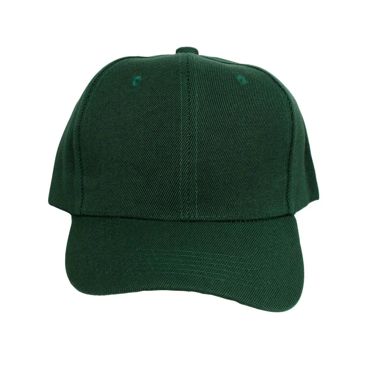 Women’s Green Baseball Hat – Canvas 5 Panel Cap, Solid Color with Velcro Strap